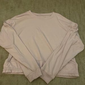 american eagle cropped purple crewneck
